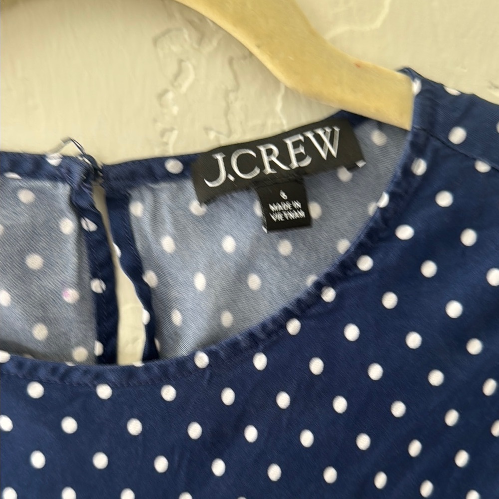 J. Crew Short-sleeve Gwyneth cupro-blend slip dress in Becklow dot - Picture 2 of 4